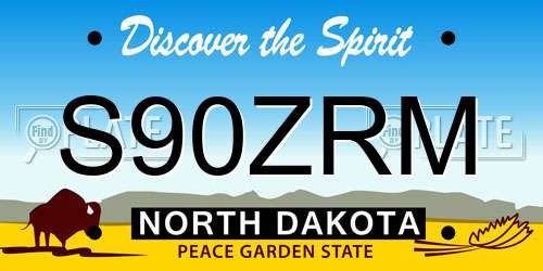 S90ZRM North Dakota License Plate