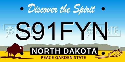 S91FYN North Dakota License Plate