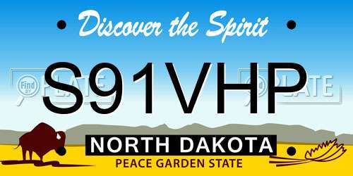 S91VHP North Dakota License Plate