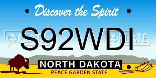 S92WDI North Dakota License Plate