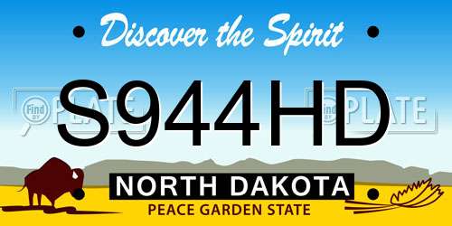S944HD North Dakota License Plate
