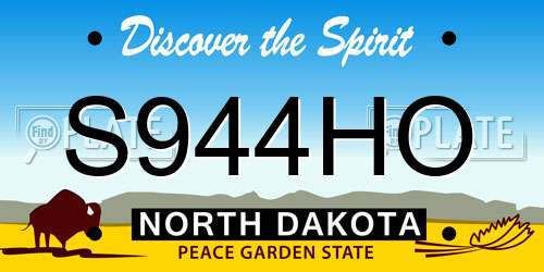 S944HO North Dakota License Plate