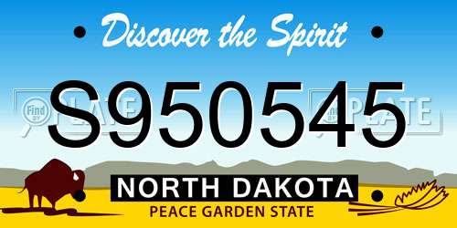 S950545 North Dakota License Plate