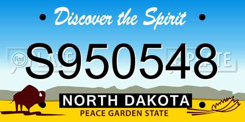 S950548 North Dakota License Plate