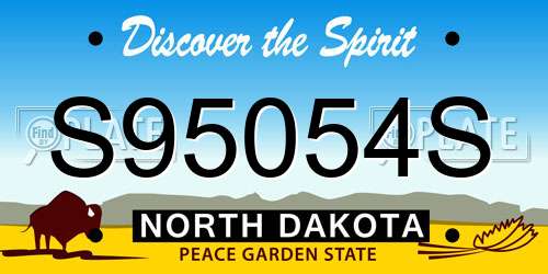 S95054S North Dakota License Plate