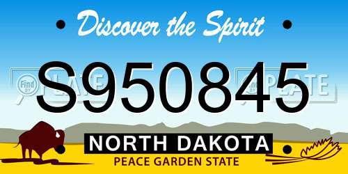 S950845 North Dakota License Plate