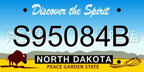 S95084B North Dakota License Plate