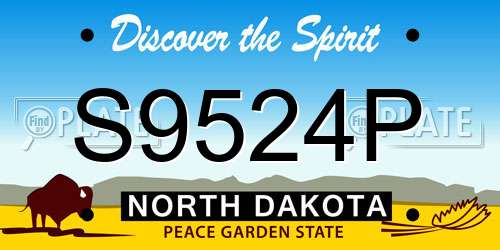 S9524P North Dakota License Plate