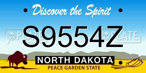 S9554Z North Dakota License Plate