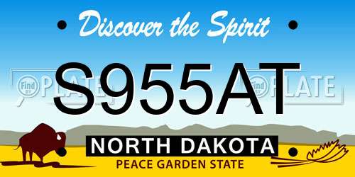 S955AT North Dakota License Plate