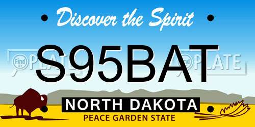 S95BAT North Dakota License Plate