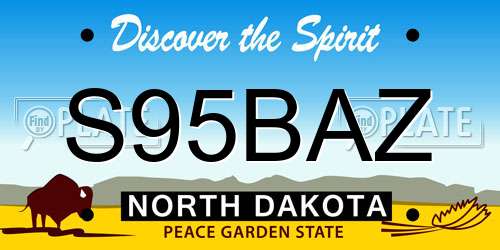 S95BAZ North Dakota License Plate