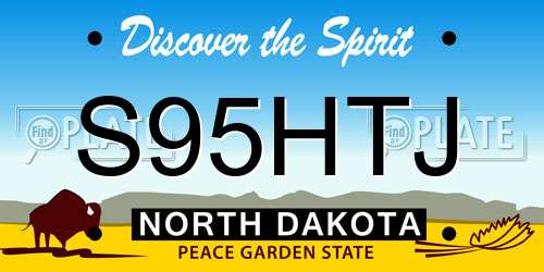 S95HTJ North Dakota License Plate