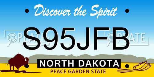 S95JFB North Dakota License Plate
