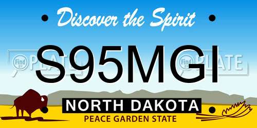 S95MGI North Dakota License Plate