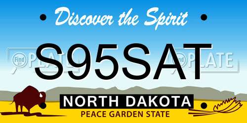S95SAT North Dakota License Plate