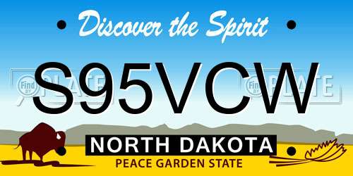 S95VCW North Dakota License Plate