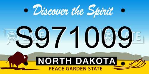 S971009 North Dakota License Plate