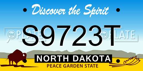 S9723T North Dakota License Plate