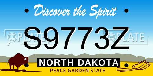 S9773Z North Dakota License Plate