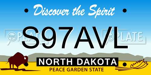 S97AVL North Dakota License Plate