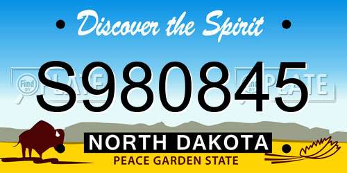 S980845 North Dakota License Plate