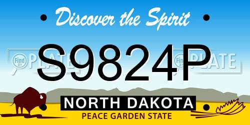 S9824P North Dakota License Plate