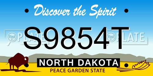 S9854T North Dakota License Plate