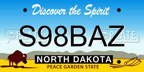 S98BAZ North Dakota License Plate