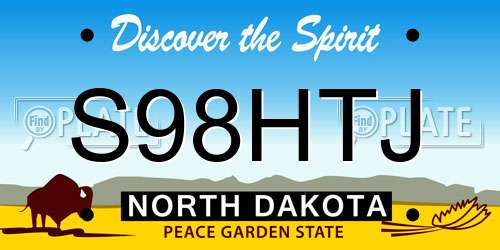S98HTJ North Dakota License Plate