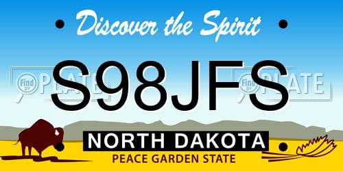S98JFS North Dakota License Plate