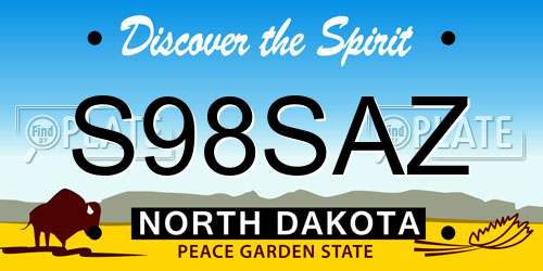 S98SAZ North Dakota License Plate