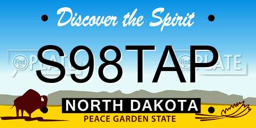 S98TAP North Dakota License Plate