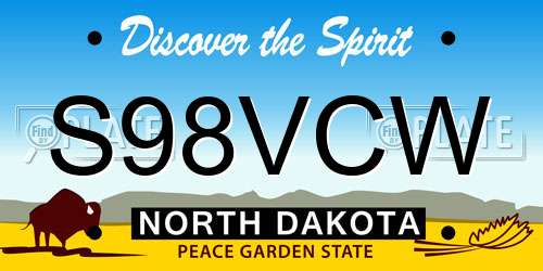 S98VCW North Dakota License Plate