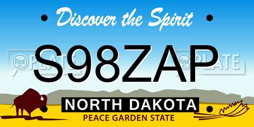 S98ZAP North Dakota License Plate