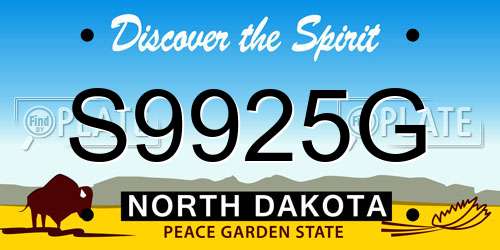 S9925G North Dakota License Plate