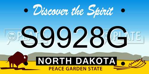 S9928G North Dakota License Plate