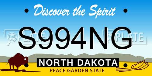 S994NG North Dakota License Plate