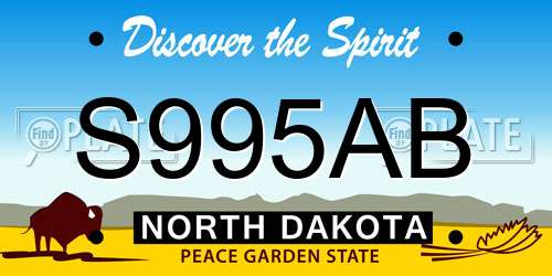 S995AB North Dakota License Plate