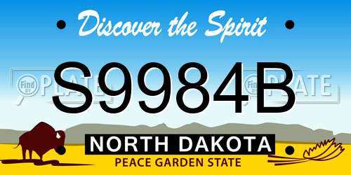 S9984B North Dakota License Plate