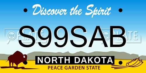 S99SAB North Dakota License Plate