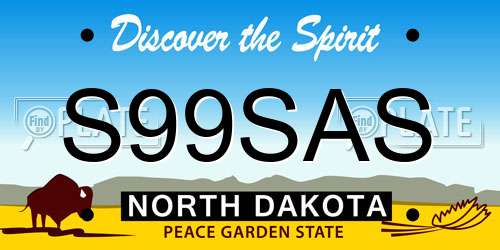 S99SAS North Dakota License Plate