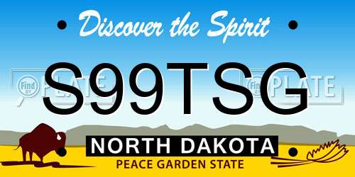 S99TSG North Dakota License Plate