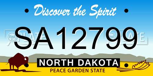 SA12799 North Dakota License Plate