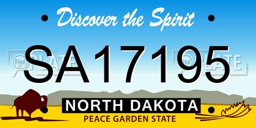 SA17195 North Dakota License Plate