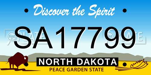 SA17799 North Dakota License Plate