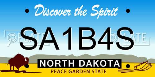 SA1B4S North Dakota License Plate