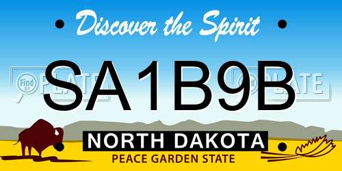 SA1B9B North Dakota License Plate