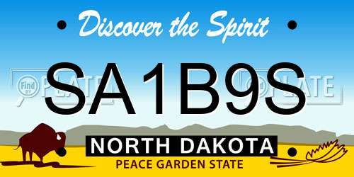 SA1B9S North Dakota License Plate