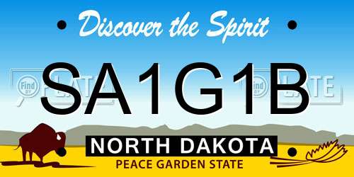 SA1G1B North Dakota License Plate